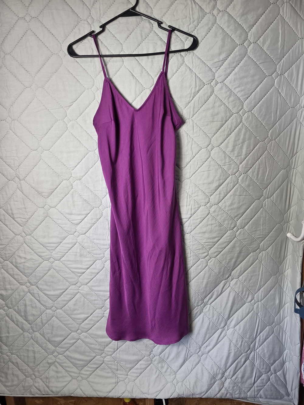 A New Day Purple Maxi Slip Spaguetti Strap Dress Sz XS Satin